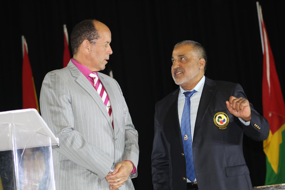 Sports Minister Tshekedi Khama ,UFAK President Mohamed Tahar